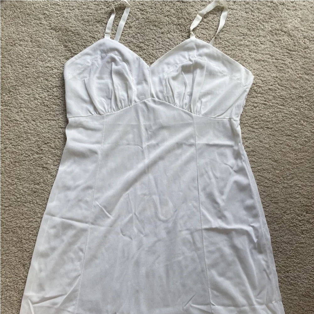 Vintage Cream White Short Slip Dress Lingerie Shapewear Read Description